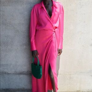 Zara Pink Wrap Dress